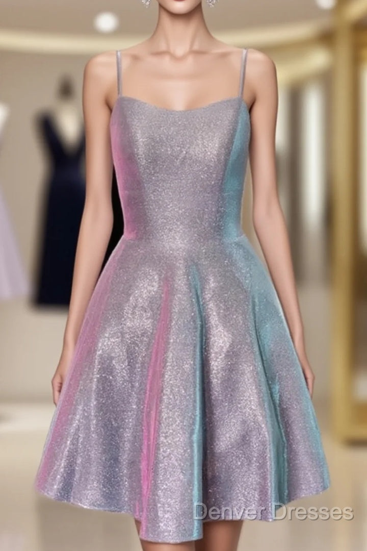 Short Iridescent Blue Glitter Dress Main image