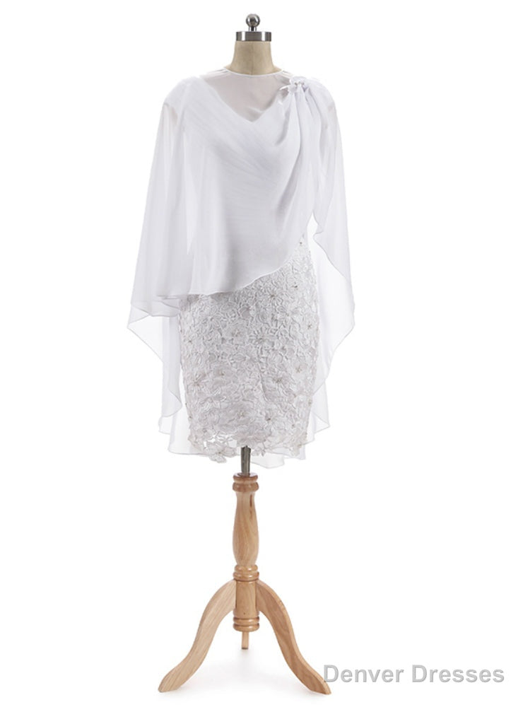 Short Mother Of The Bride Dress And Jacket Sheath Knee Length Pleated Main image