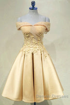 Short Off Shoulder Prom Homecoming Dress Lace Embroidery