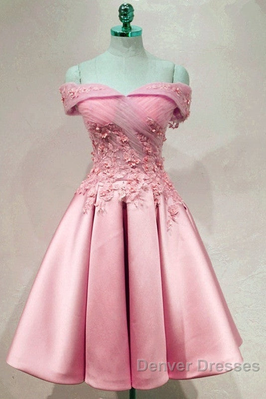 Short Off Shoulder Prom Homecoming Dress Lace Embroidery