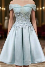 Short Off Shoulder Prom Homecoming Dress Lace Embroidery