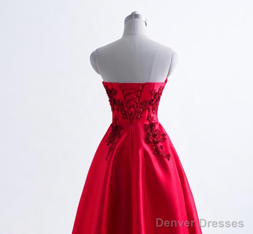 Short Prom Dresses Strapless Satin 3D Flower Floral Flowers Main image