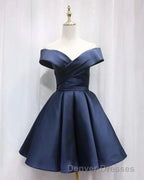 Short Satin Off Shoulder Homecoming Dress For Prom