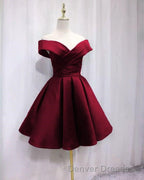 Short Satin Off Shoulder Homecoming Dress For Prom