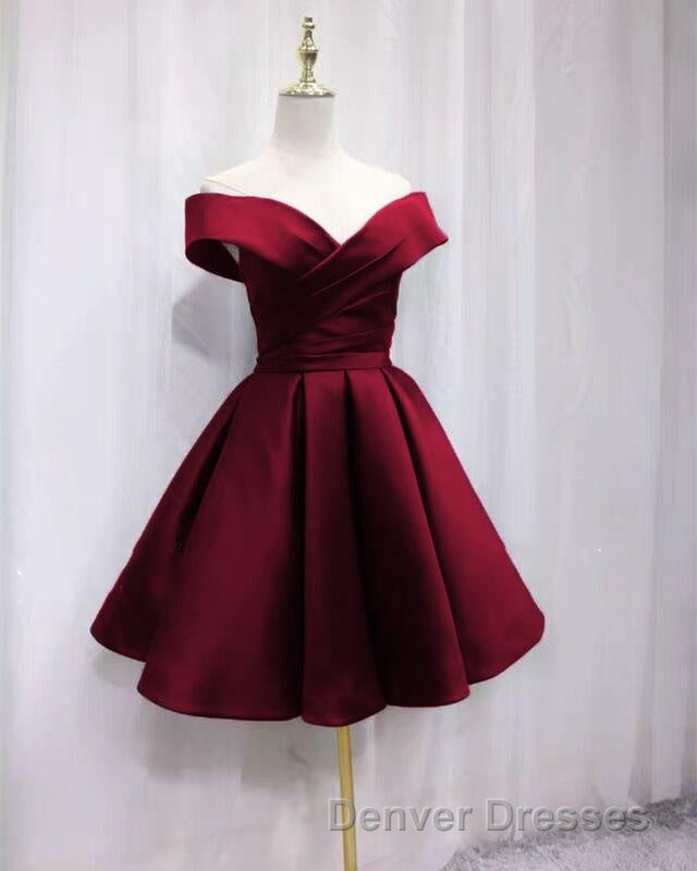 Short Satin Off Shoulder Homecoming Dress For Prom