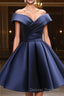 Short Satin Off Shoulder Homecoming Dress For Prom