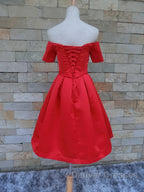 Short Sleeves Short Prom Dress, Short Sleeves Short Formal Homecoming Graduation Dress