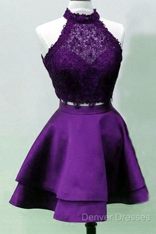 Short Two Piece Prom Dress Halter Secondary image