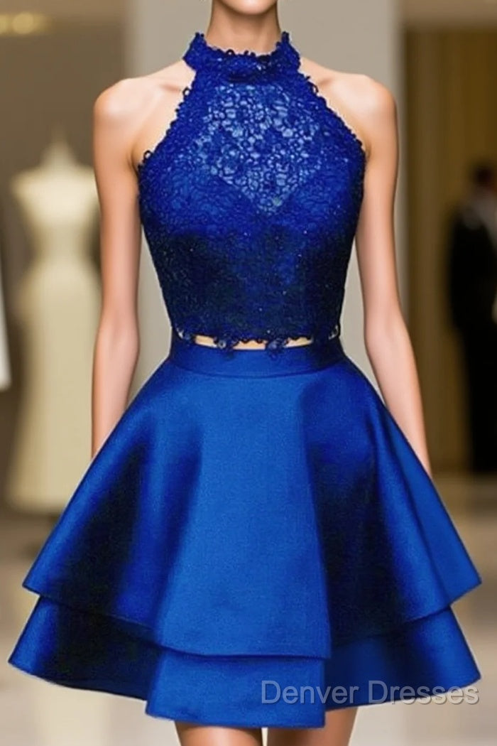 Short Two Piece Prom Dress Halter Main image