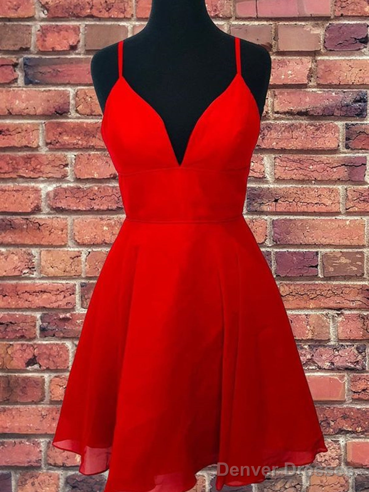 Short V Neck Red Prom Dresses, V Neck Short Red Graduation Homecoming Dresses Main image