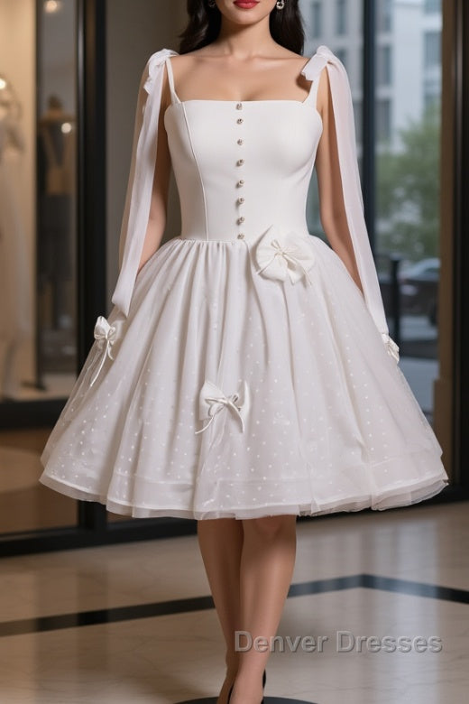 Short White Prom Dress, Short White Formal Homecoming Dress Main image