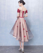 Cute Tulle Lace High Low Prom Dress Homecoming Dress 1