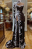 Side Slit Prom Dress, Mermaid Prom Dress, Lace Prom Dress