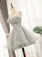 Silver Hoco Dress Short Homecoming Dress