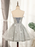 Silver Hoco Dress Short Homecoming Dress
