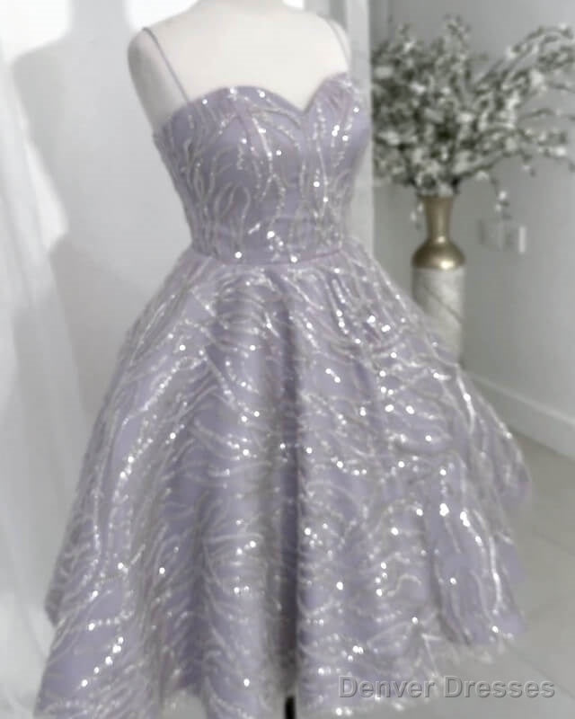Silver Sparkly Midi Homecoming Dress Secondary image