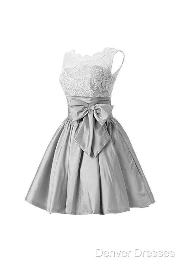 Silver Taffeta Short Homecoming Dress Prom Dress