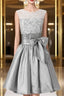 Silver Taffeta Short Homecoming Dress Prom Dress