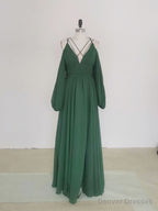 Simple A line  Black Long Prom Dress, Black Evening Graduation Dresses