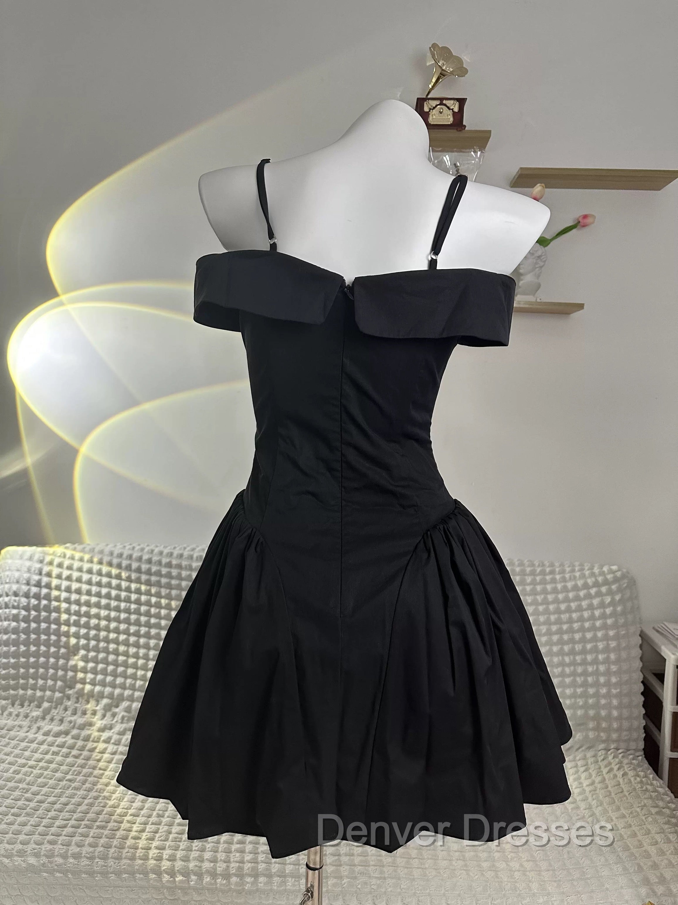 Simple A Line Black Off The Shoulder Homecoming Dress 18Th Birthday Outfits Secondary image
