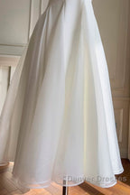 Simple A-Line Chiffon Short Ivory Prom Dress, Simple Ivory Bridesmaid Dress