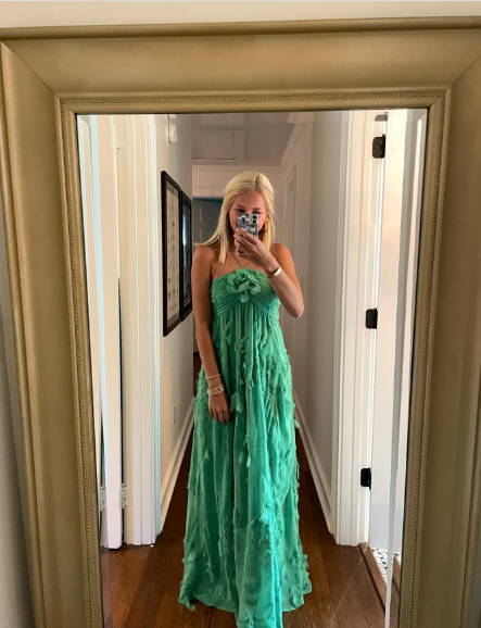 Simple A Line Halter Long Green Prom Dress Party Dress