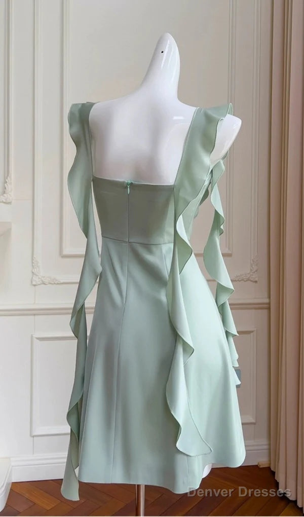 Simple A Line Homecoming Dress Satin Mini Prom Party Dress Secondary image