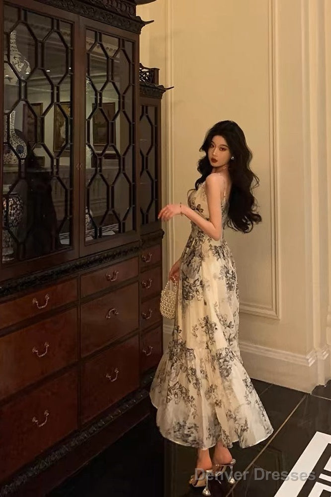 Simple A Line Spaghetti Straps Sleeveless Date Night Dress Prom Dresses Birthday Outfits Secondary image