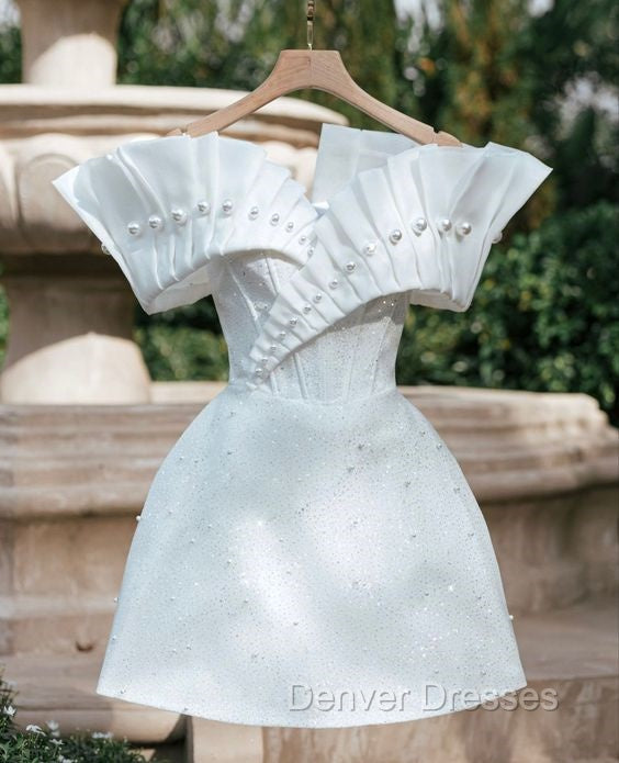 Simple A Line Strapless White Homecoming Dress 16Th Birthday Outfits Secondary image