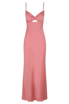 Simple A Line Straps Long Slit Dark Blue Prom Dress
