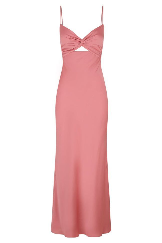Simple A Line Straps Long Slit Dark Blue Prom Dress