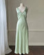 Simple A Line Straps Mint Green Long Prom Dress