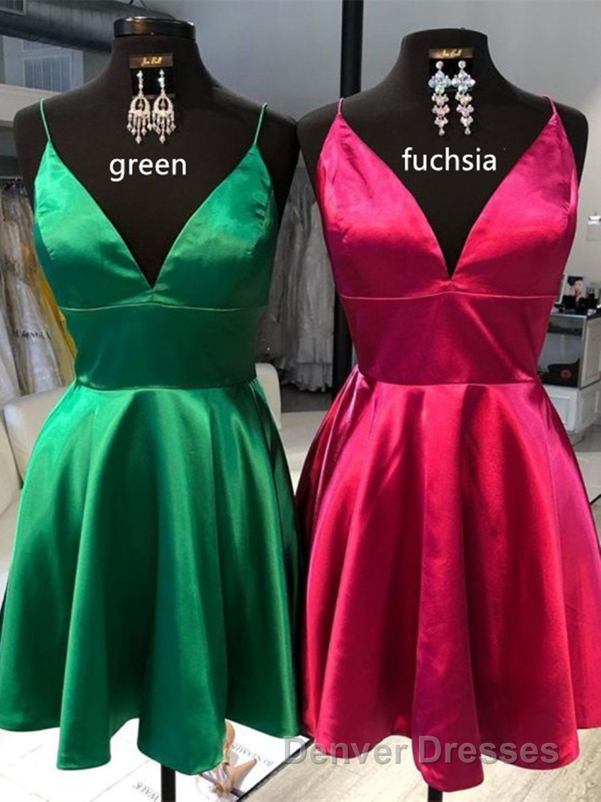 Simple A Line V Neck Short Prom Dress, V Neck Short Formal Homecoming Dress