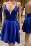 Simple A Line V Neck Short Prom Dress, V Neck Short Formal Homecoming Dress