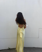 Simple A-Line V Neckline Grape Satin Long Prom Dress Formal Evening Dress