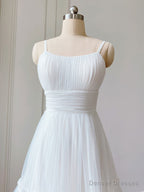 Simple Aline Tulle Green Short Prom Dress, Tulle Green Homecoming Dress