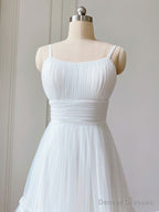 Simple Aline Tulle Green Short Prom Dress, Tulle Green Homecoming Dress