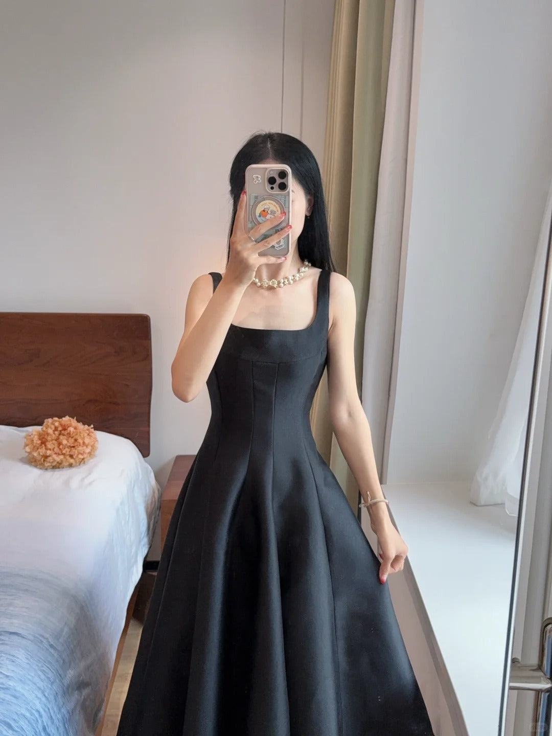 Simple And Elegant Pink A-Line Square Neck Halter Satin Prom Dress Evening Dress