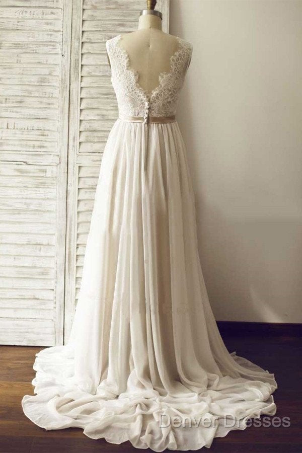 Simple Beach Wedding Dress Chiffon Fabric, Dress For Wedding, Bridal Gown ,Bride Dress, Dress For Brides Secondary image