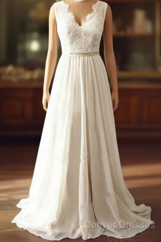 Simple Beach Wedding Dress Chiffon Fabric, Dress For Wedding, Bridal Gown ,Bride Dress, Dress For Brides Main image