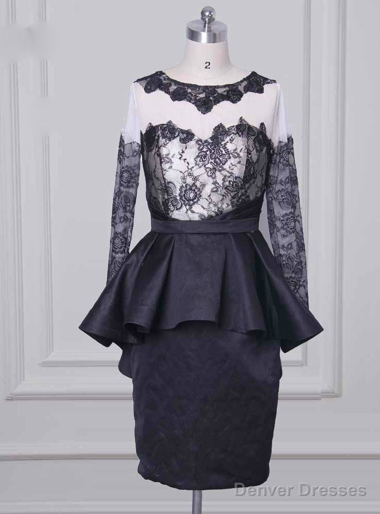 Simple Black Lace Mother of the Bride Dresses Sexy Illusion Main image