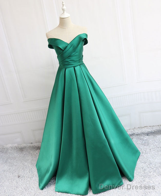 Simple Blue Satin Long Prom Dress, Blue Formal Bridesmaid Dresses Main image