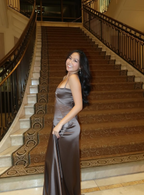 Simple Brown Spaghetti Straps A Line Prom Dress Party Dress