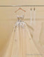 Simple Champagne A-Line Spaghetti Straps Tulle Applique Long Prom Dress Sweet Wedding Dress