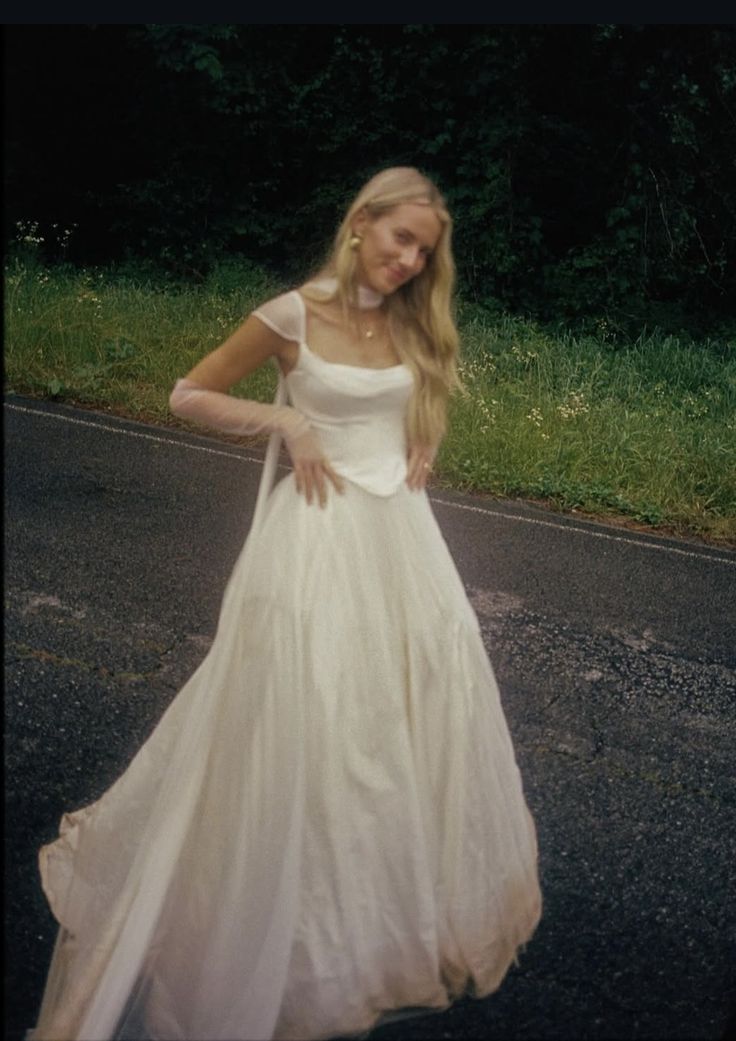 Simple Classic White A Line Strap Satin Tulle Long Prom Dress Wedding Dress