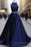 Simple Dark Blue Long Prom Dress, Evening Dress