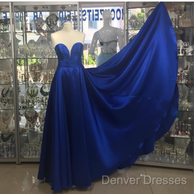 Simple Design Sweetheart Long Satin Prom Dress