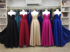 Simple Design Sweetheart Long Satin Prom Dress