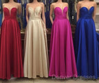 Simple Design Sweetheart Long Satin Prom Dress