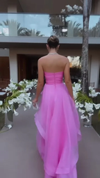 Simple Pink Prom Dress,Modest Evening Dress